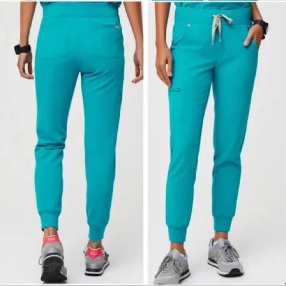 Figs Pants - RARE FIGS Zamora Jogger Scrub Pants Teal XXSP Technical Collection Petite EUC